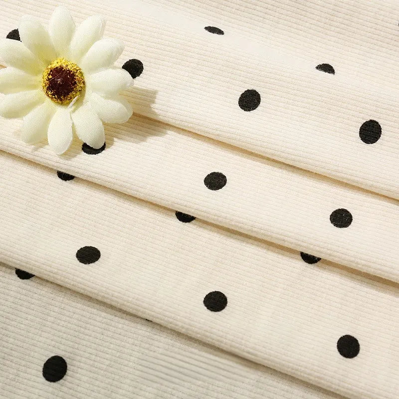 2x2 Heart Print Rib Knit Material By The Yard