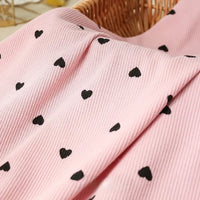 2x2 Heart Print Rib Knit Material By The Yard