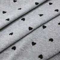 2x2 Heart Print Rib Knit Material By The Yard