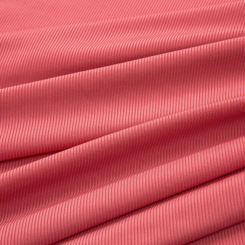 Berry Ribbed Fabric 2x2 Thin Ribbed Stretch Fabric | Rib Knit Fabric For Summer