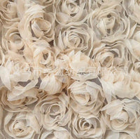 Close-up of Longan Craft's 3D Blossom Roses Embroidered Tulle Fabric by the yard—multicolor floral embroidery tulle, perfect as elegant evening or prom material.