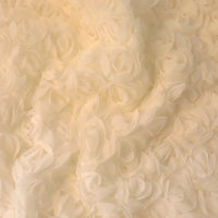 Close-up of Longan Craft's 3D Blossom Roses Embroidered Tulle Fabric, featuring multicolor floral embroidery and delicate, layered petals for a stunning three-dimensional effect—ideal by the yard for evening or prom dresses.