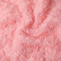 Close-up of Longan Craft's 3D Blossom Roses Embroidered Tulle Fabric by the yard, featuring multicolor floral embroidery with textured rosettes—an ideal choice for evening or prom dresses.