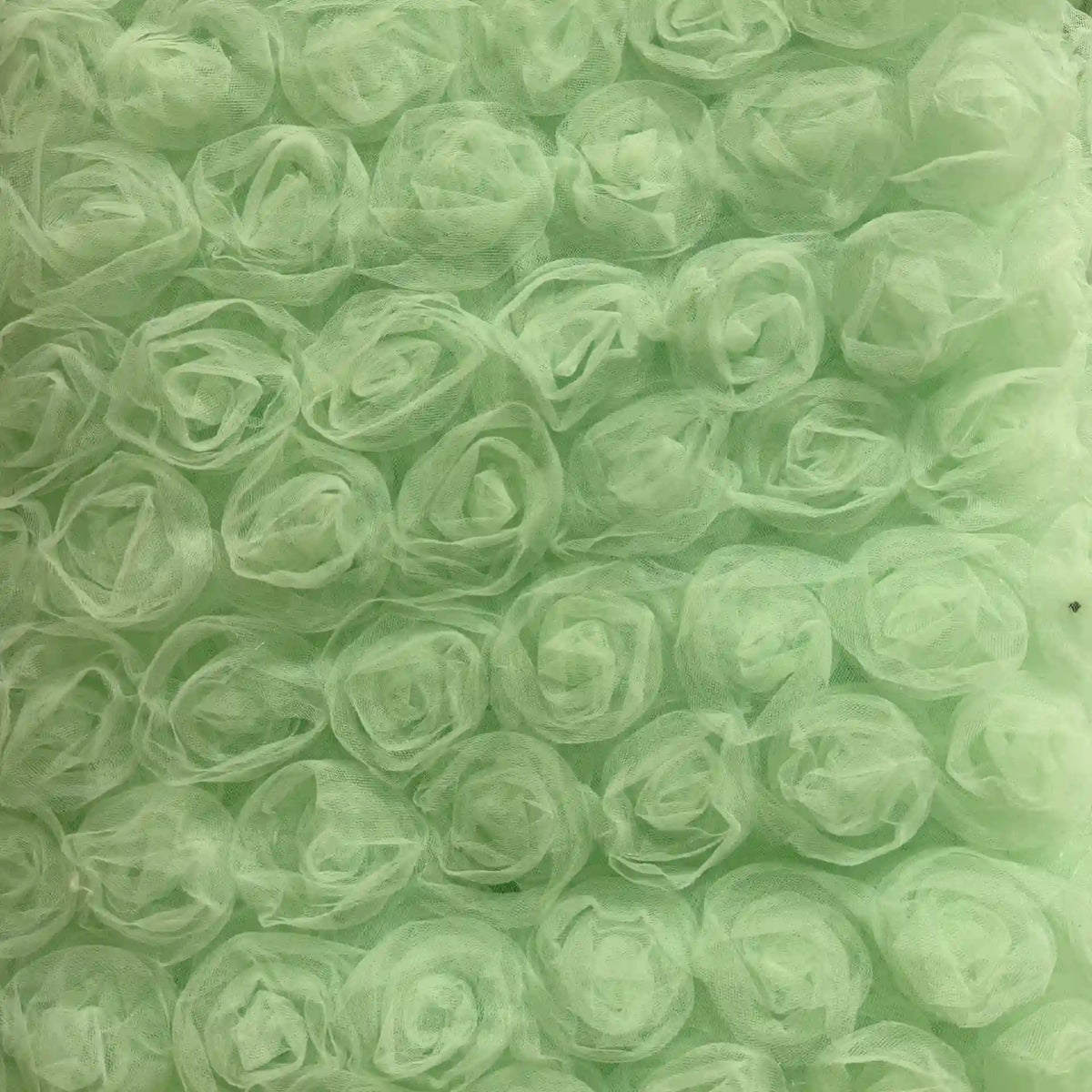 Close-up of Longan Craft's 3D Blossom Roses Embroidered Tulle Fabric by the yard, featuring multicolor floral embroidery arranged in textured, layered rose clusters—perfect for evening or prom attire.