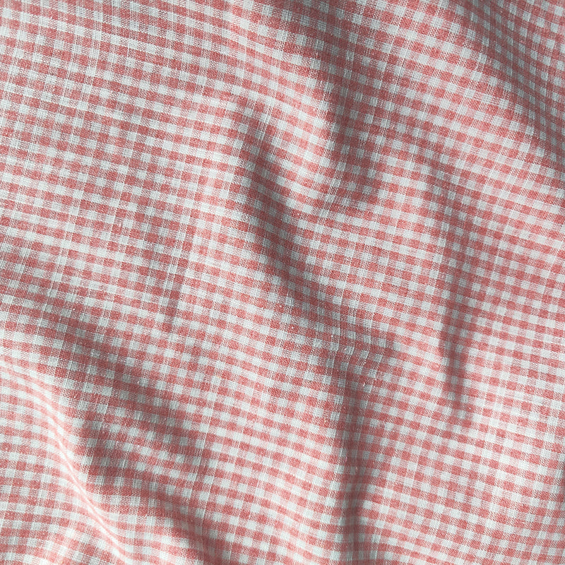 Gingham Linen Fabric By The Yard|Plaid Cotton Linen Material|Check Linen Apparel Fabric