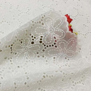 Floral Embroidered Eyelet Fabric By The Yard-Longancraft