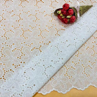 Floral Embroidered Eyelet Fabric By The Yard-Longancraft