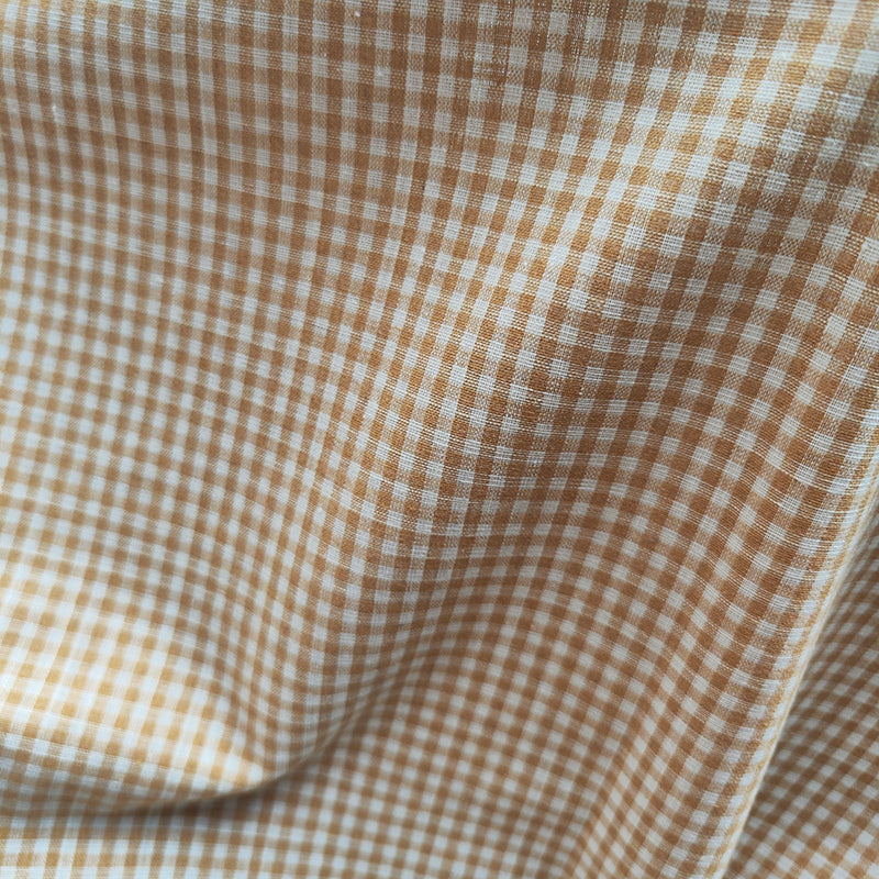 Gingham Linen Fabric By The Yard|Plaid Cotton Linen Material|Check Linen Apparel Fabric