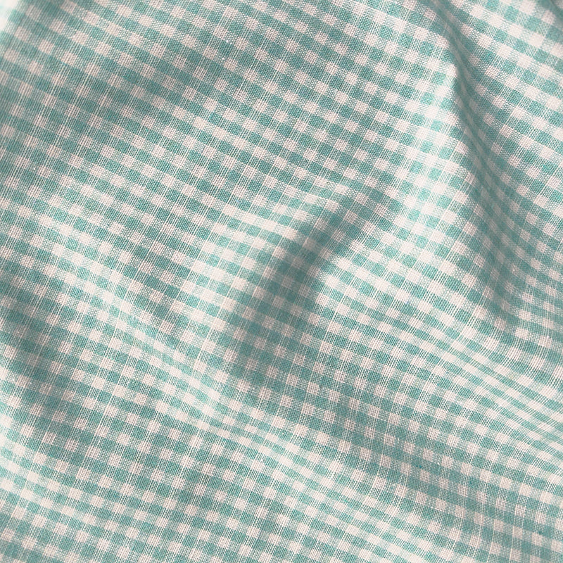 Gingham Linen Fabric By The Yard|Plaid Cotton Linen Material|Check Linen Apparel Fabric