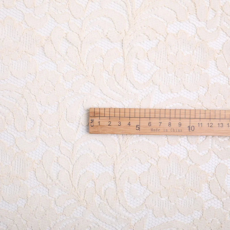Beige Floral Lace Material By The Yard