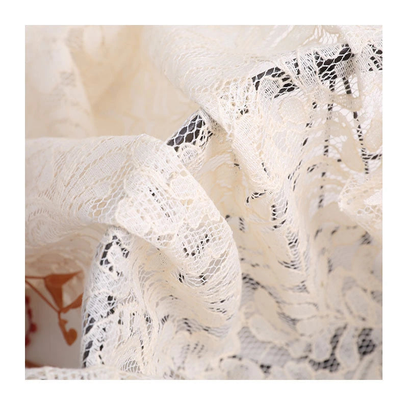 Beige Floral Lace Material By The Yard