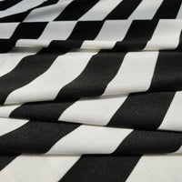 Black And White Striped Ponte Roma Fabric By The Yard