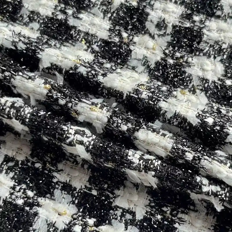 Black White Tweed Fabric By The Yard