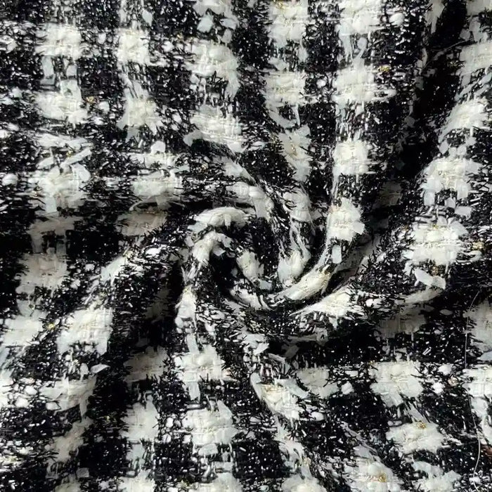 Black White Tweed Fabric By The Yard