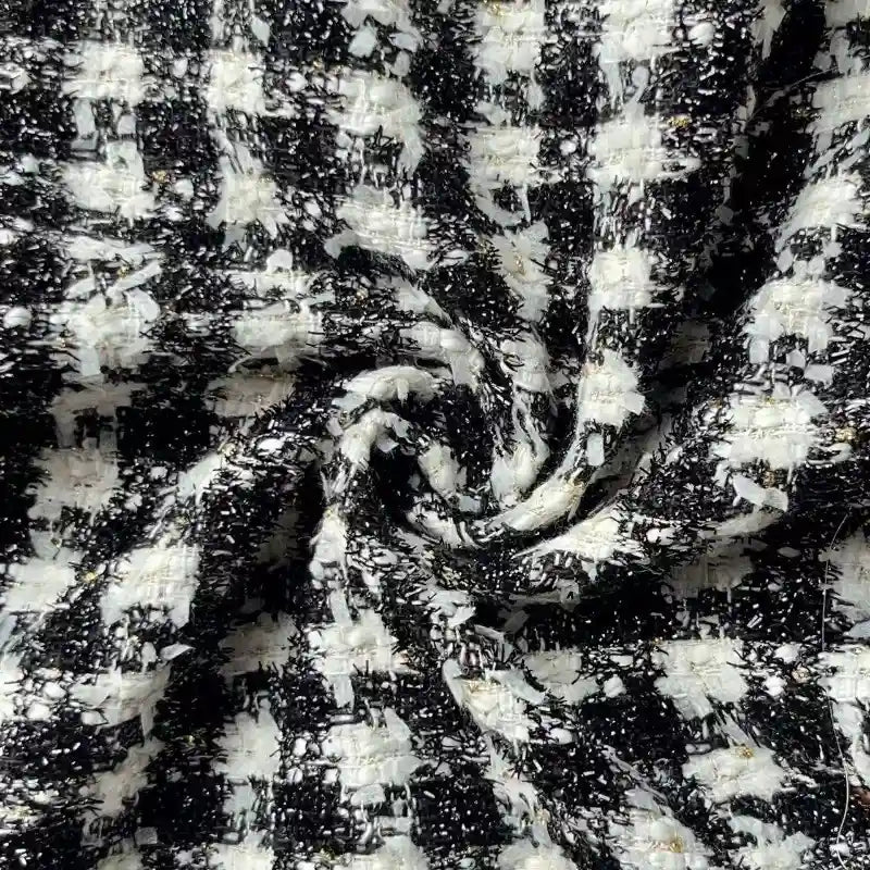 Black White Tweed Fabric By The Yard