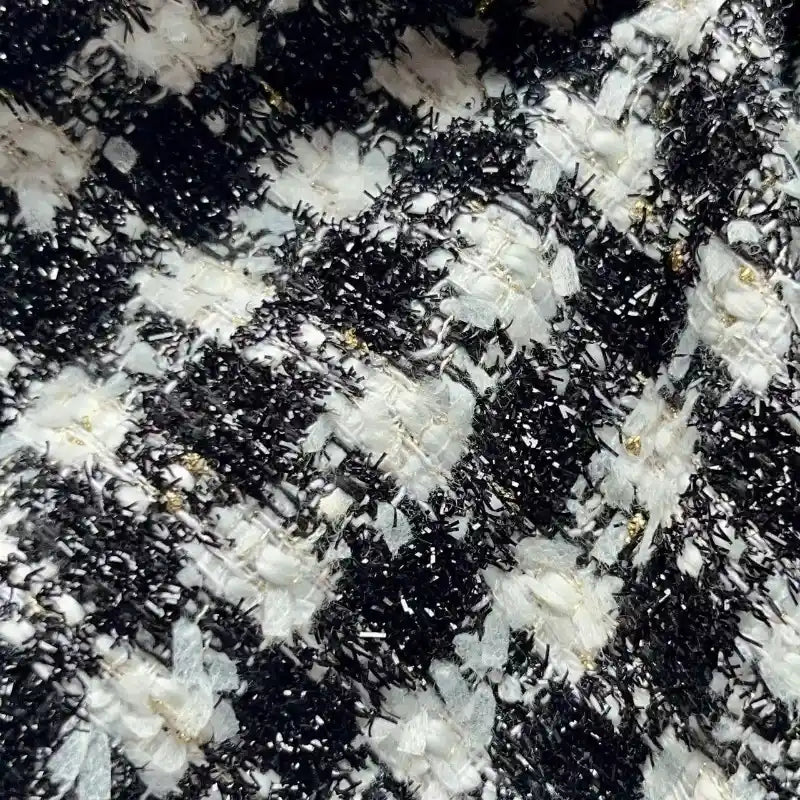 Black White Tweed Fabric By The Yard