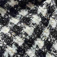 Black White Tweed Fabric By The Yard