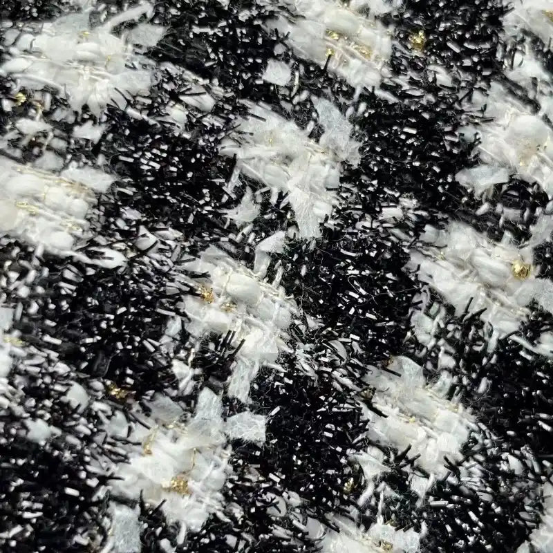 Black White Tweed Fabric By The Yard