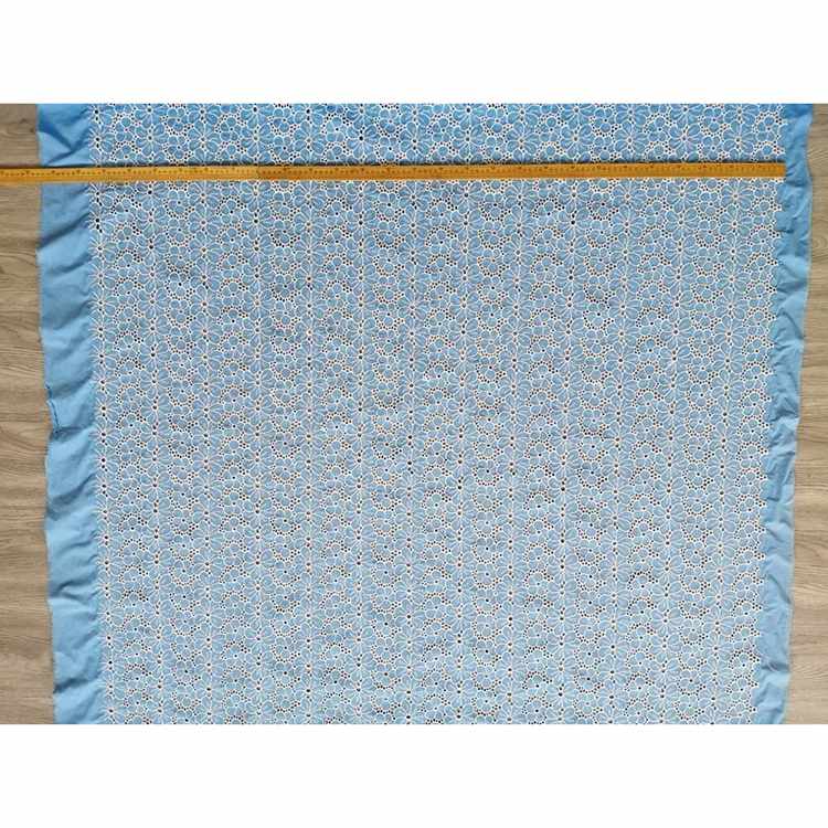 BlueFloralEmbroideredEyeletFabric