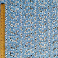 BlueFloralEmbroideredEyeletFabric