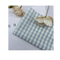Breathable Checked Seersucker Fabric By The Yard