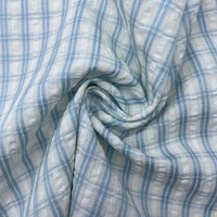 Breathable Checked Seersucker Fabric By The Yard