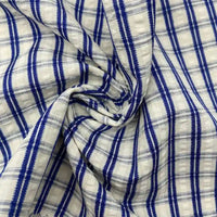 Breathable Checked Seersucker Fabric By The Yard