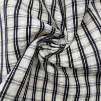 Breathable Checked Seersucker Fabric By The Yard