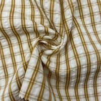 Breathable Checked Seersucker Fabric By The Yard