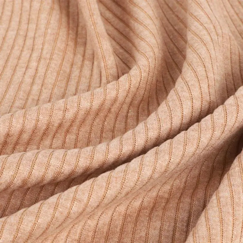 Fleece Rib Brushed Rib Fabric | Stretch Thick Knitted Ribbed Fabric