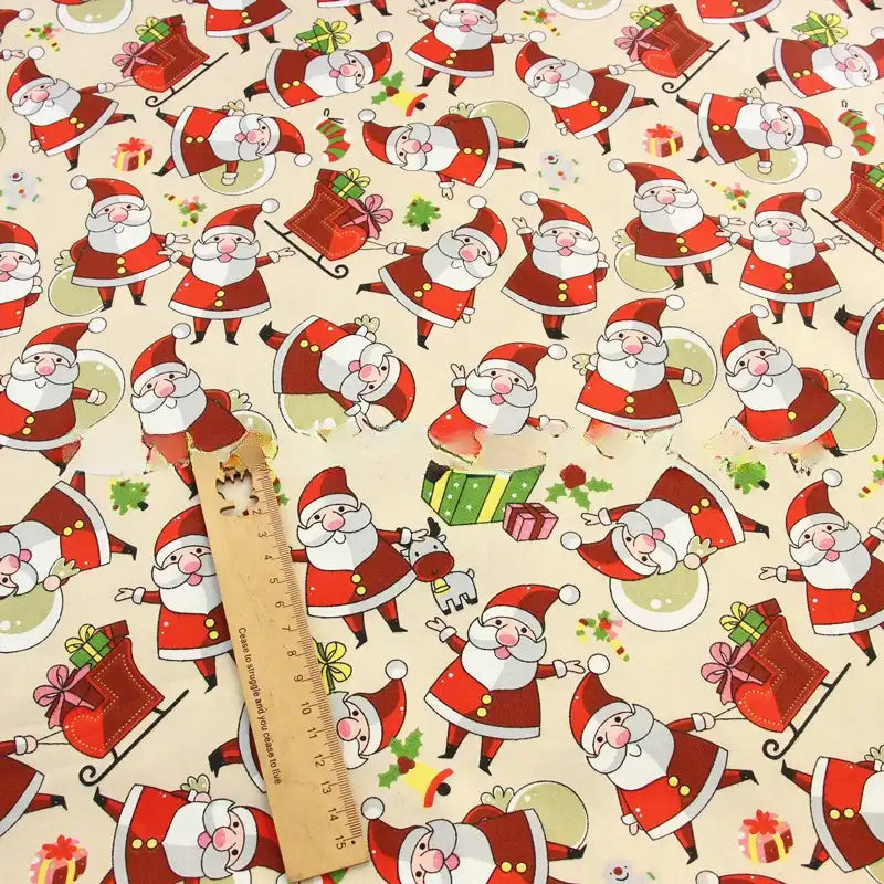 Cartoon Christmas Cotton Fabric By The Yard