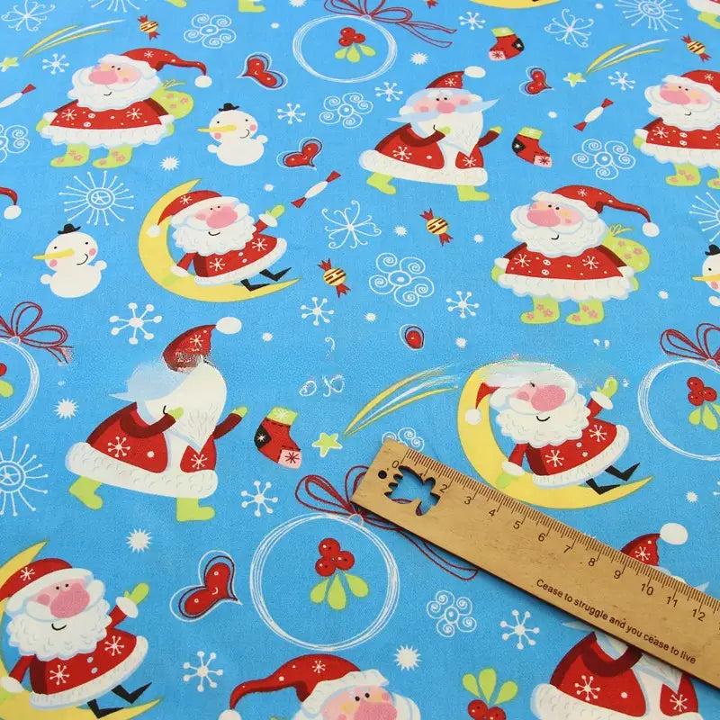 Cartoon Christmas Cotton Fabric By The Yard