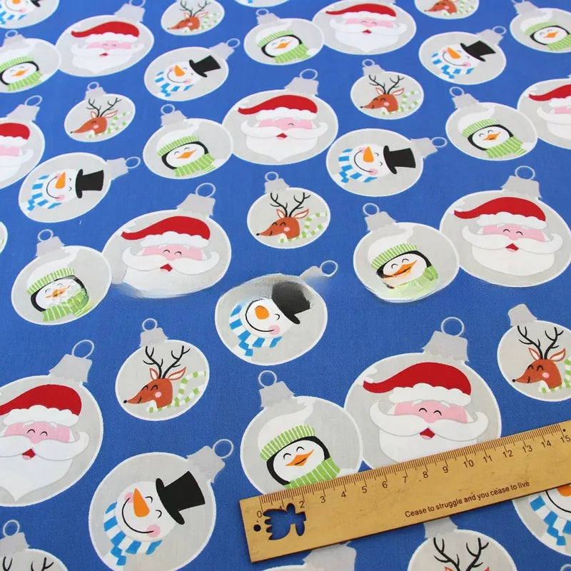 Cartoon Christmas Cotton Fabric By The Yard