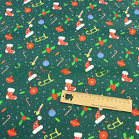 Cartoon Christmas Cotton Fabric By The Yard