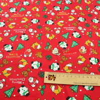 Cartoon Christmas Cotton Fabric By The Yard