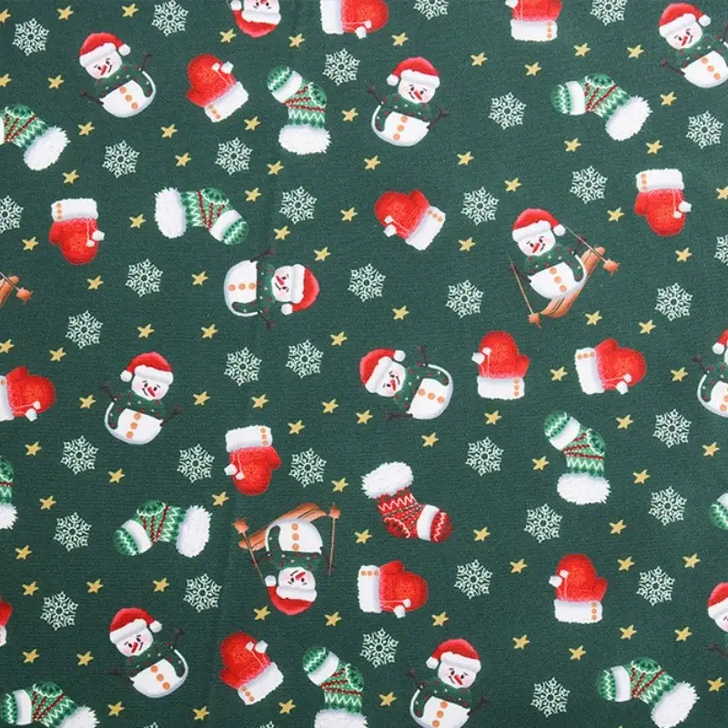 Cartoon Christmas Print Material By The Yard