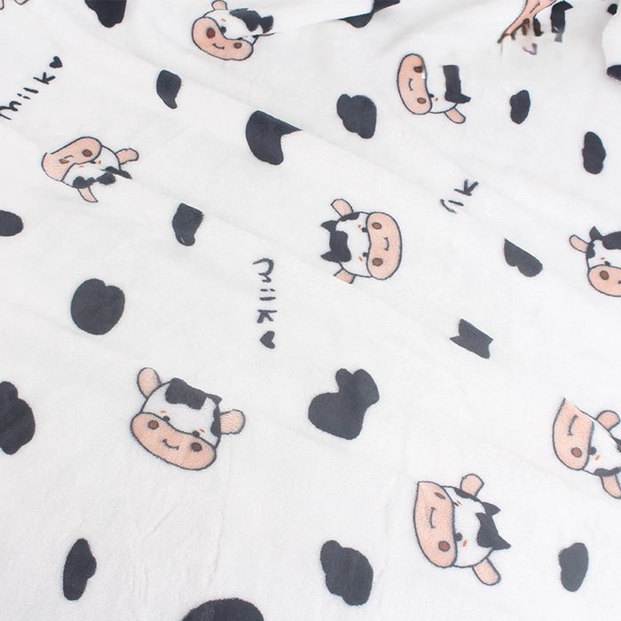 Cartoon Cow Print Minky Fabric By The Yard