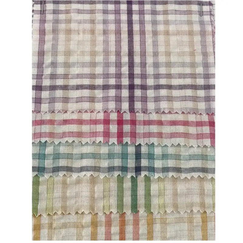 Checked Cotton Seersucker Fabric by the Yard