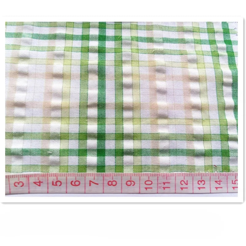 Checked Cotton Seersucker Fabric by the Yard