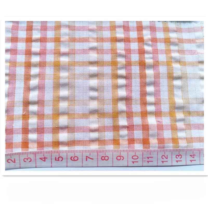 Checked Cotton Seersucker Fabric by the Yard