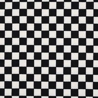 Longan Craft’s Checkered Corduroy Fabric By The Yard features classic black and white evenly sized squares, printed on soft polyester corduroy—perfect for apparel with a vintage-inspired grid design.