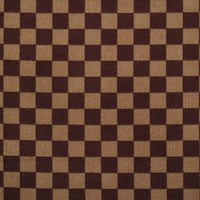 Longan Craft’s Checkered Corduroy Fabric By The Yard features a classic brown and tan checkerboard pattern with alternating squares, made from soft printed polyester corduroy—perfect for apparel.