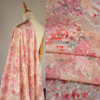 Chinese Style Pink Chiffon Fabric By The Yard