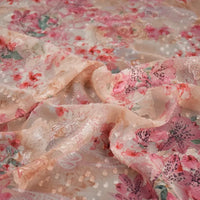 Chinese Style Pink Chiffon Fabric By The Yard
