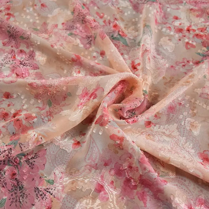 Chinese Style Pink Chiffon Fabric By The Yard