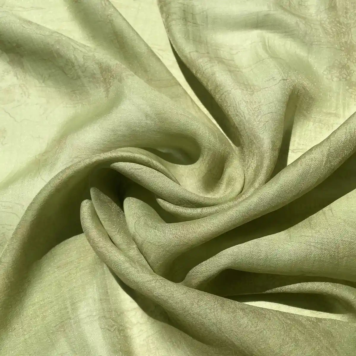 Longan Craft’s Chinoiserie Printed Lyocell Fabric By The Yard features a colorful, soft polyester lyocell blend with a subtle sheen and swirl pattern, perfect for dressmaking and creating gentle folds and shadows.