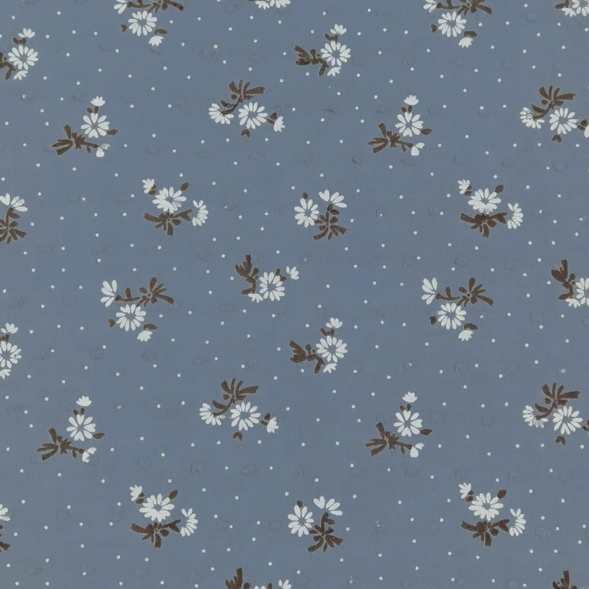 Longan Craft's Colorful Daisy Print Swiss Dot Fabric by the yard features 100% cotton with charming flower prints and delicate dotted texture, perfect for breathable and casual wear.