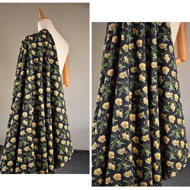Colorful Flower Corduroy Fabric By The Yard-Longan Craft