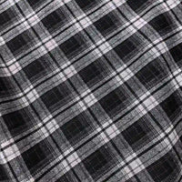 Experience the cozy texture of Longan Craft’s Colorful One Side Sueded Flannel Fabric by the Yard—a yarn dyed cotton plaid with a classic black, white, and gray crisscross pattern of large and small squares. The brushed flannel features visible diagonal lines and super snuggly fall softness, perfect for your next project.