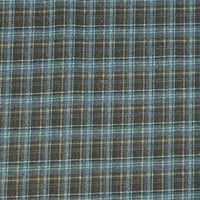 Longan Craft’s Colorful Polyester Rayon Mammoth Flannel Fabric by the yard features a classic plaid with blue, gray, and yellow stripes on soft brushed flannelette—perfect for cozy, stylish apparel projects.